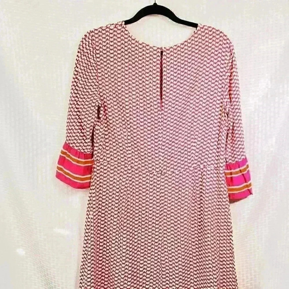 Boden Size 8 Pink and White Flutter Sleeve Dress - Picture 6 of 13